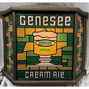 Rare Vintage Genesee Beer Wall Light Beer Sign Welcome/On Tap - Plastic 60's